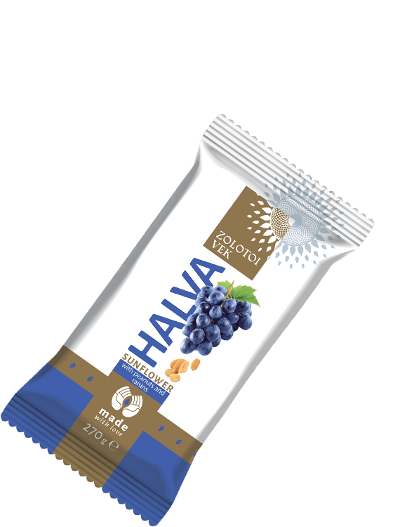 Sunflower halva with peanuts and raisins