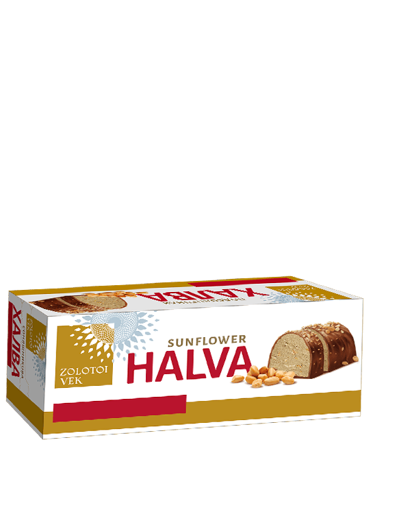 Sunflower halva with peanuts in glaze