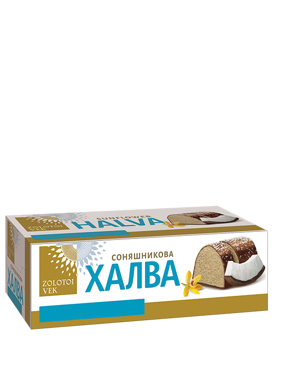 Халва соняшникова ванільна з кокосовою стружкою глазурована 